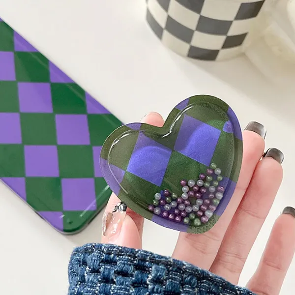 Iphone Cases*Boogzel Clothing Grunge Argyle Heart iPhone Case Purple/green