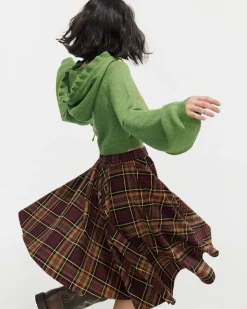 Skirts*Boogzel Clothing Grunge Asymmetrical Plaid Skirt Brown
