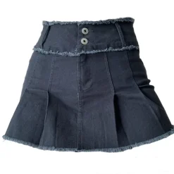 Skirts*Boogzel Clothing Grunge Denim Pleated Skirt