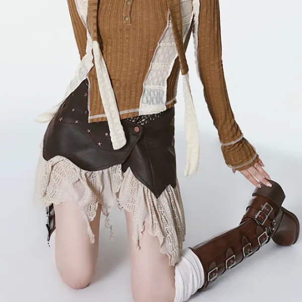 Skirts*Boogzel Clothing Grunge Fairy Mini Skirt Brown