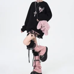 Sweatshirts*Boogzel Clothing Grunge Lace-Up Butterfly Skeleton Sweatshirt