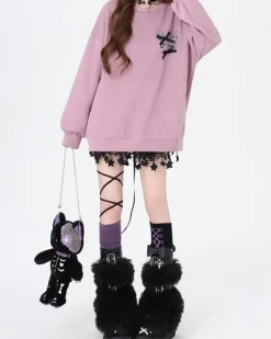 Sweatshirts*Boogzel Clothing Grunge Lace-Up Butterfly Skeleton Sweatshirt