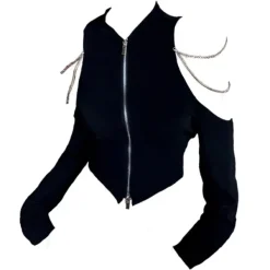Long Sleeve Tops*Boogzel Clothing Grunge Long Sleeve Chain Top Black