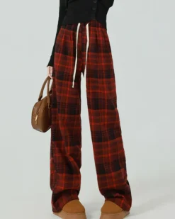 Pants & Trousers*Boogzel Clothing Grunge Plaid Pants in Red