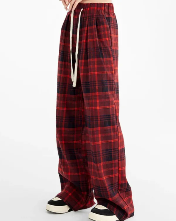 Pants & Trousers*Boogzel Clothing Grunge Plaid Pants in Red