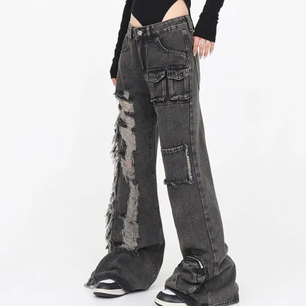 Jeans*Boogzel Clothing Grunge Ripped Jeans in Black