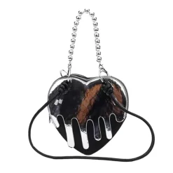 Bags & Purses*Boogzel Clothing Grunge Silver Drip Heart Handbag