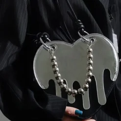 Bags & Purses*Boogzel Clothing Grunge Silver Drip Heart Handbag