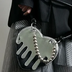 Bags & Purses*Boogzel Clothing Grunge Silver Drip Heart Handbag