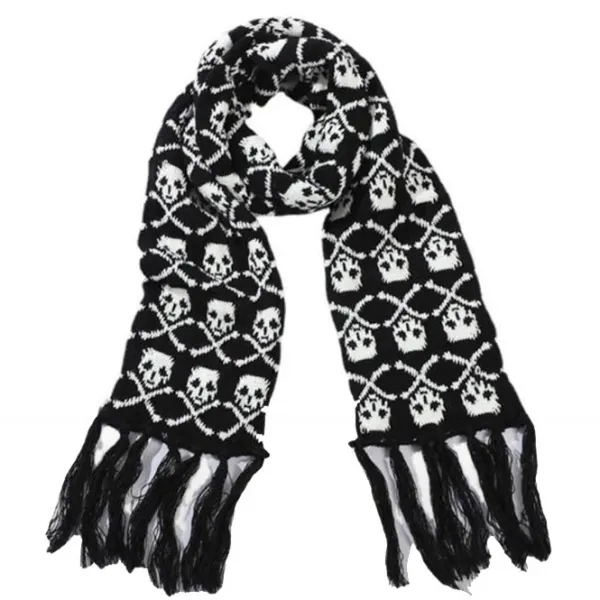Other*Boogzel Clothing Grunge Skull Knitted Scarf