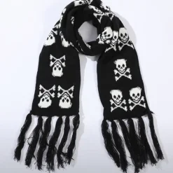 Other*Boogzel Clothing Grunge Skull Knitted Scarf