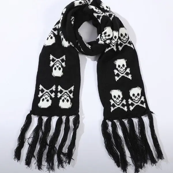 Other*Boogzel Clothing Grunge Skull Knitted Scarf