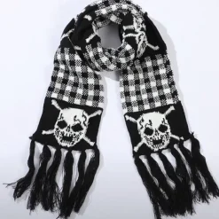 Other*Boogzel Clothing Grunge Skull Knitted Scarf