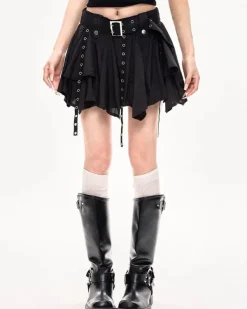 Skirts*Boogzel Clothing Grunge Sleaze Layered Mini Skirt Black