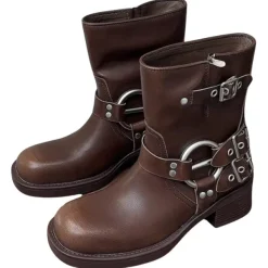 Classics|Boots / Platform Boots*Boogzel Clothing Grunge Sleaze Motorcycle Buckle Boots