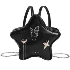 Bags & Purses*Boogzel Clothing Grunge Star-Shaped Mini Backpack Black