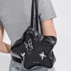 Bags & Purses*Boogzel Clothing Grunge Star-Shaped Mini Backpack Black