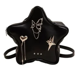 Bags & Purses*Boogzel Clothing Grunge Star-Shaped Mini Backpack Black
