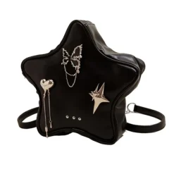 Bags & Purses*Boogzel Clothing Grunge Star-Shaped Mini Backpack Black