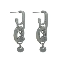 Earrings*Boogzel Clothing Grunge Style Chunky Chain Earrings Silver