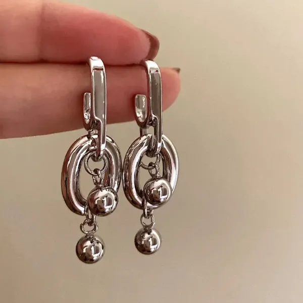 Earrings*Boogzel Clothing Grunge Style Chunky Chain Earrings Silver