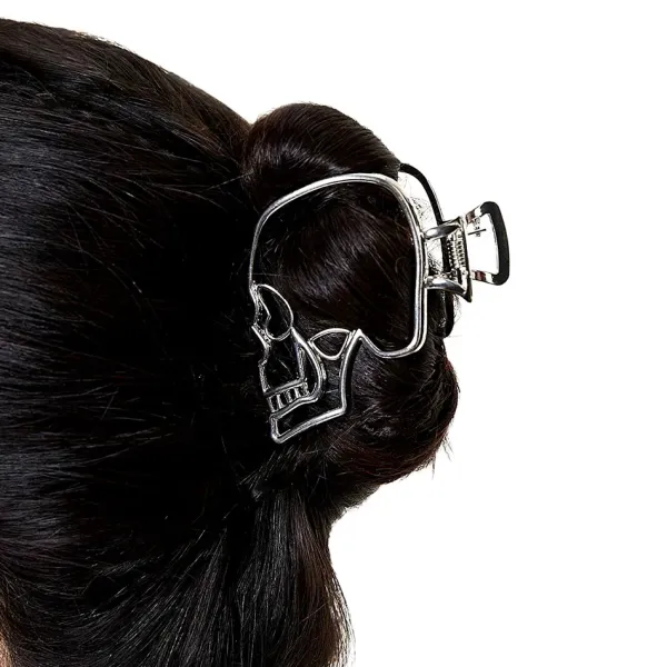 Hair Accessories*Boogzel Clothing Grunge Style Skull Hair Claw Silver