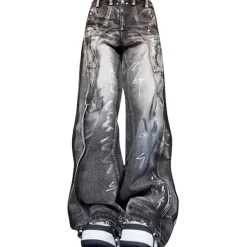 Jeans*Boogzel Clothing Grunge Wide-Leg Cargo Jeans Black