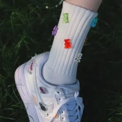 Socks*Boogzel Clothing Gummy Bear Crew Socks White