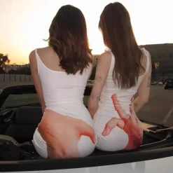 Dresses & Rompers*Boogzel Clothing Hand Print Baddie Aesthetic Dress White