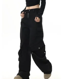 Jeans*Boogzel Clothing Hashtag Drama Cargo Jeans Black