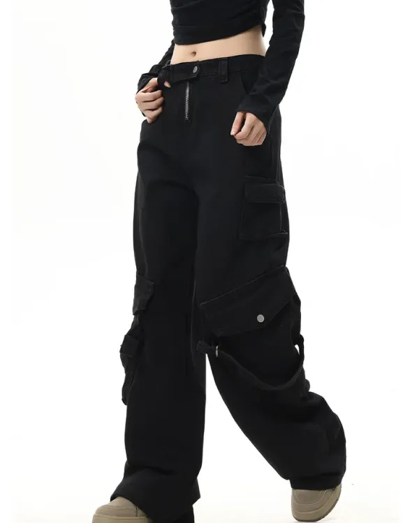 Jeans*Boogzel Clothing Hashtag Drama Cargo Jeans Black