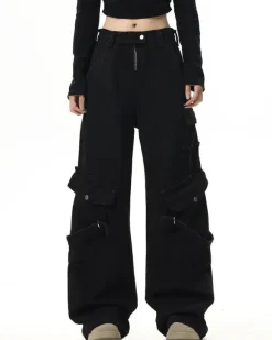 Jeans*Boogzel Clothing Hashtag Drama Cargo Jeans Black