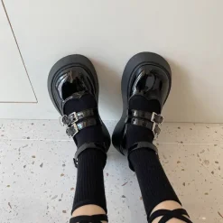 Classics|Sandals / Mary Janes*Boogzel Clothing Heart Buckle Chunky Sandals