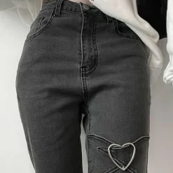 Jeans*Boogzel Clothing Heart Flare Jeans Black
