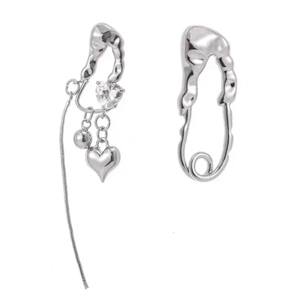 Earrings*Boogzel Clothing Heart Irregular Earrings Silver