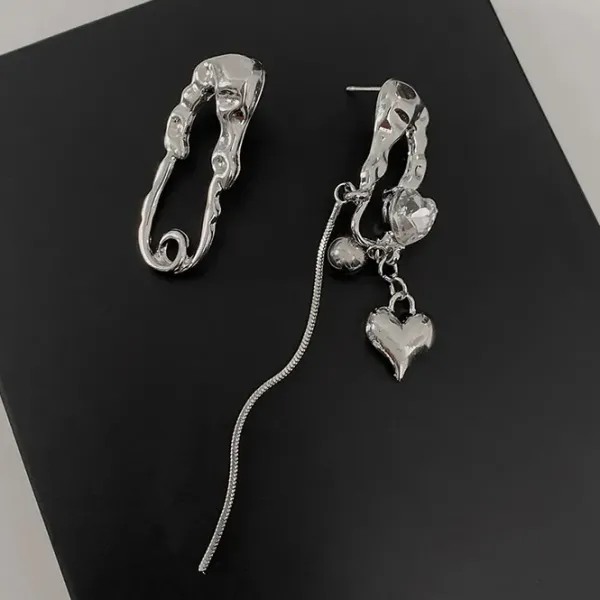 Earrings*Boogzel Clothing Heart Irregular Earrings Silver