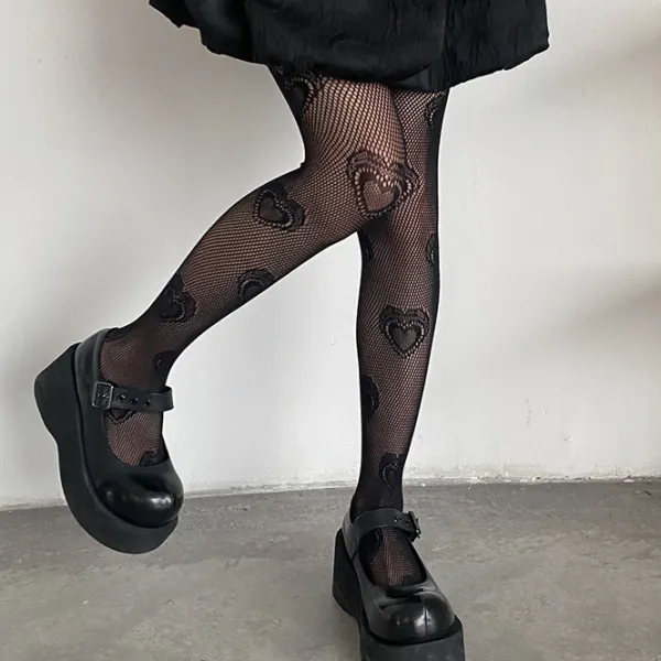 Other*Boogzel Clothing Heart Mesh Tights