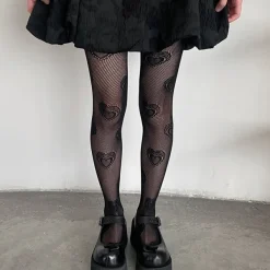 Other*Boogzel Clothing Heart Mesh Tights