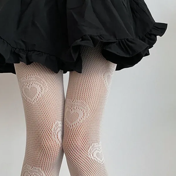 Other*Boogzel Clothing Heart Mesh Tights