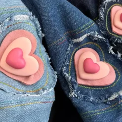Hats*Boogzel Clothing Heart Patch Denim Beret Hat