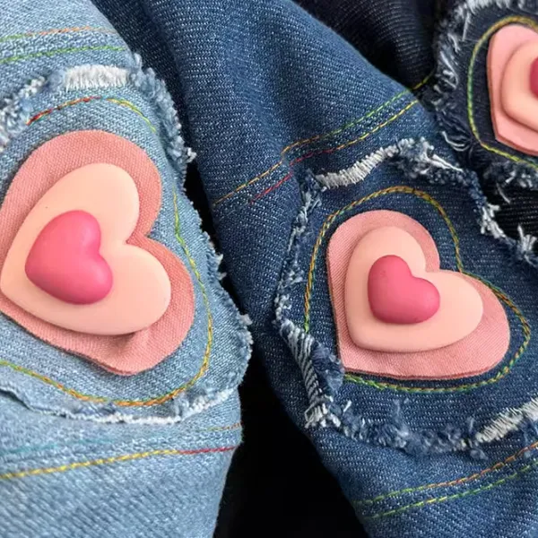 Hats*Boogzel Clothing Heart Patch Denim Beret Hat