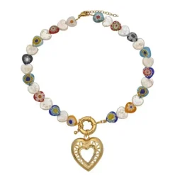 Necklaces & Chokers*Boogzel Clothing Heart Pearl Beaded Choker