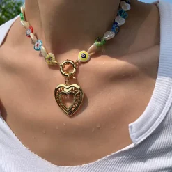 Necklaces & Chokers*Boogzel Clothing Heart Pearl Beaded Choker