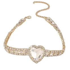Necklaces & Chokers*Boogzel Clothing Heart Rhinestone Choker