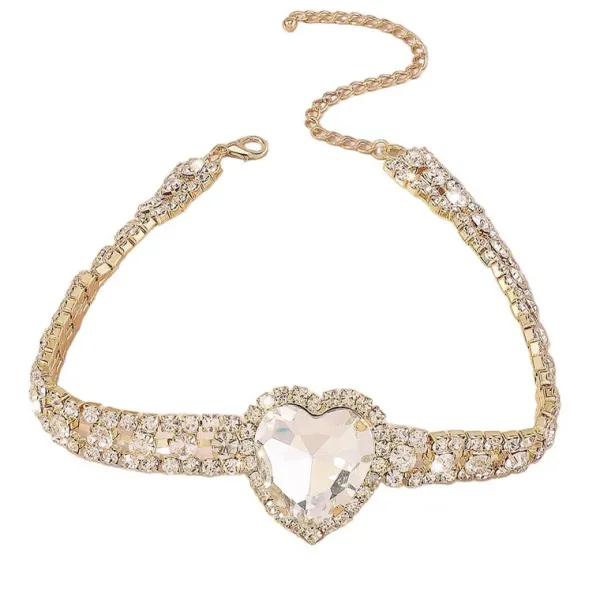 Necklaces & Chokers*Boogzel Clothing Heart Rhinestone Choker