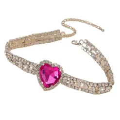 Necklaces & Chokers*Boogzel Clothing Heart Rhinestone Choker
