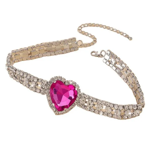 Necklaces & Chokers*Boogzel Clothing Heart Rhinestone Choker