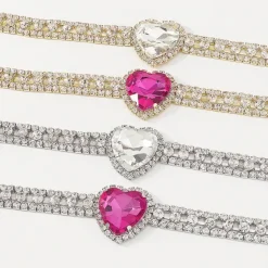 Necklaces & Chokers*Boogzel Clothing Heart Rhinestone Choker