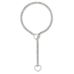 Necklaces & Chokers*Boogzel Clothing Heart Ring Drop Chain Necklace Silver