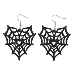 Earrings*Boogzel Clothing Heart Spider Web Drop Earrings